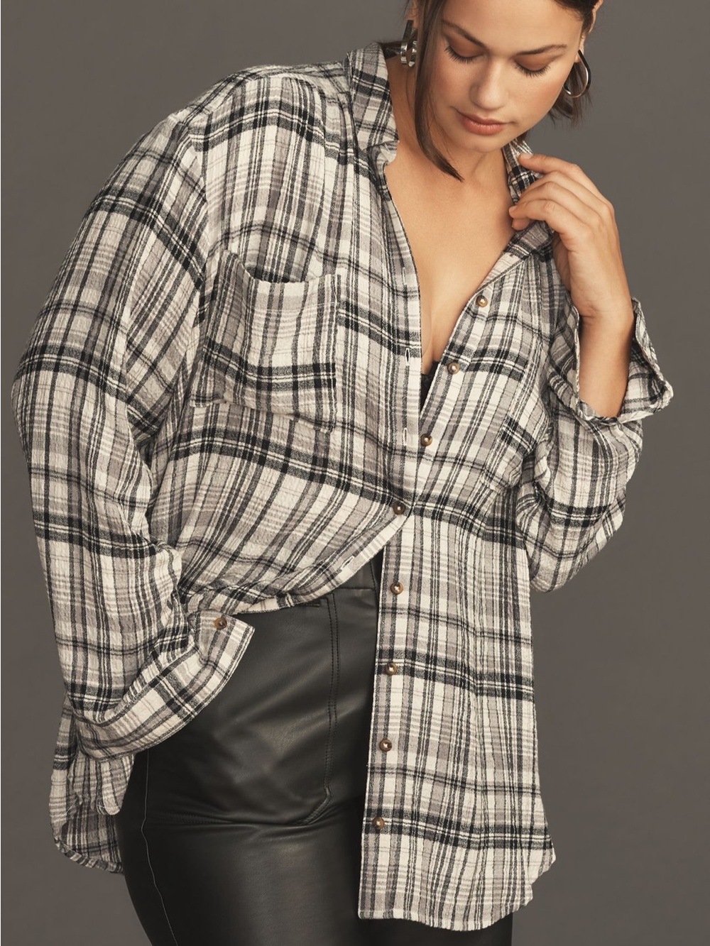 Pilcro The Hadley Relaxed Buttondown Shirt Plaid Edition Lagenlook Anthropologie